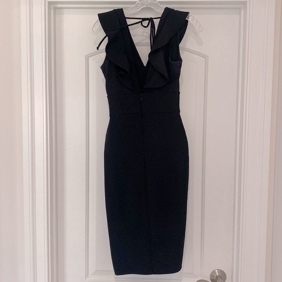 Black Business Casual Dress with Ruffles - Size US Small - Picture 2 of 2